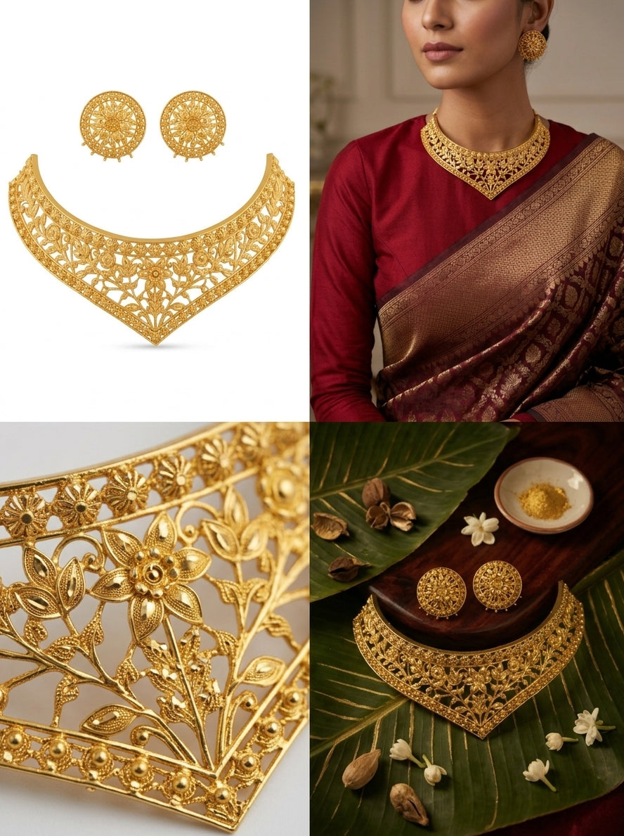 Heritage Sabeki Patar Kolka Bridal  Necklace