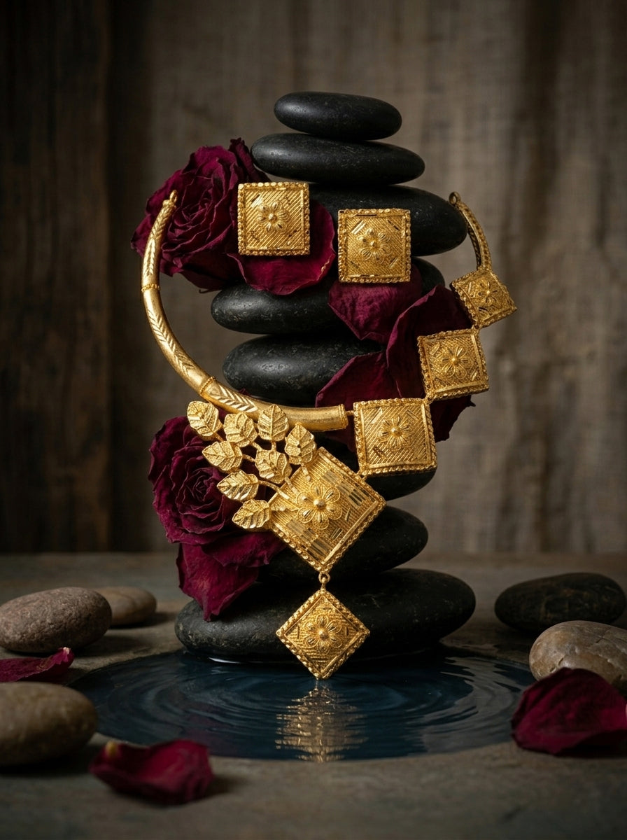 Heritage Sabeki Golap pata r Barfi Necklace