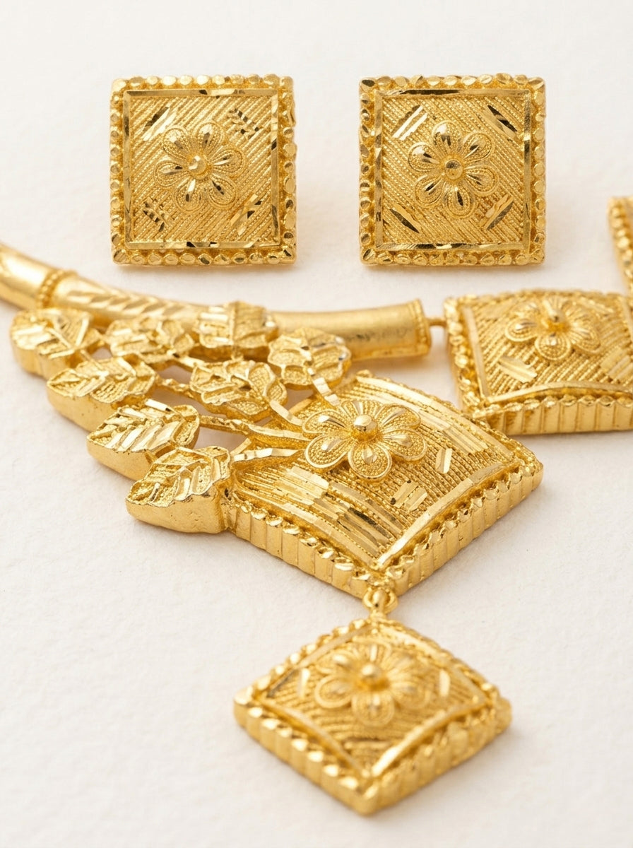 Heritage Sabeki Golap pata r Barfi Necklace