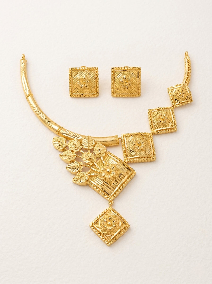 Heritage Sabeki Golap pata r Barfi Necklace
